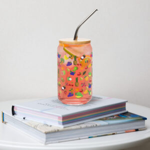 Mixed fruits can-shaped glass