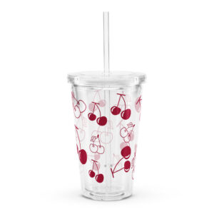 Refresh cherries clear plastic tumbler