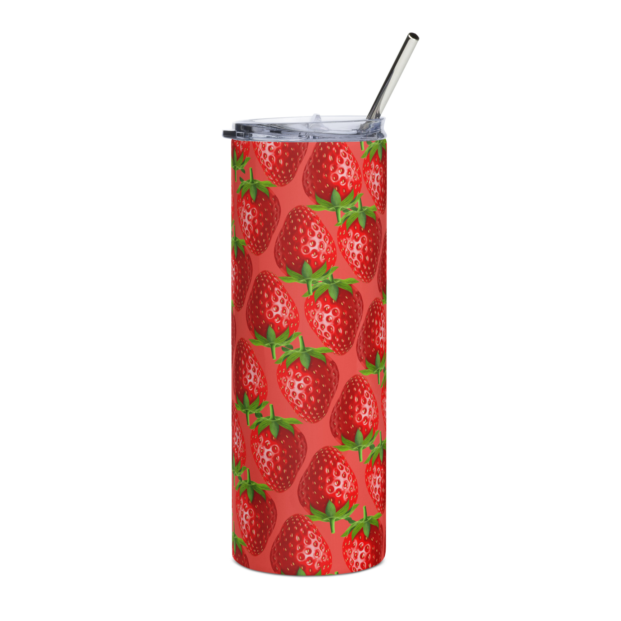 Stainless steel tumbler- Stawberry print