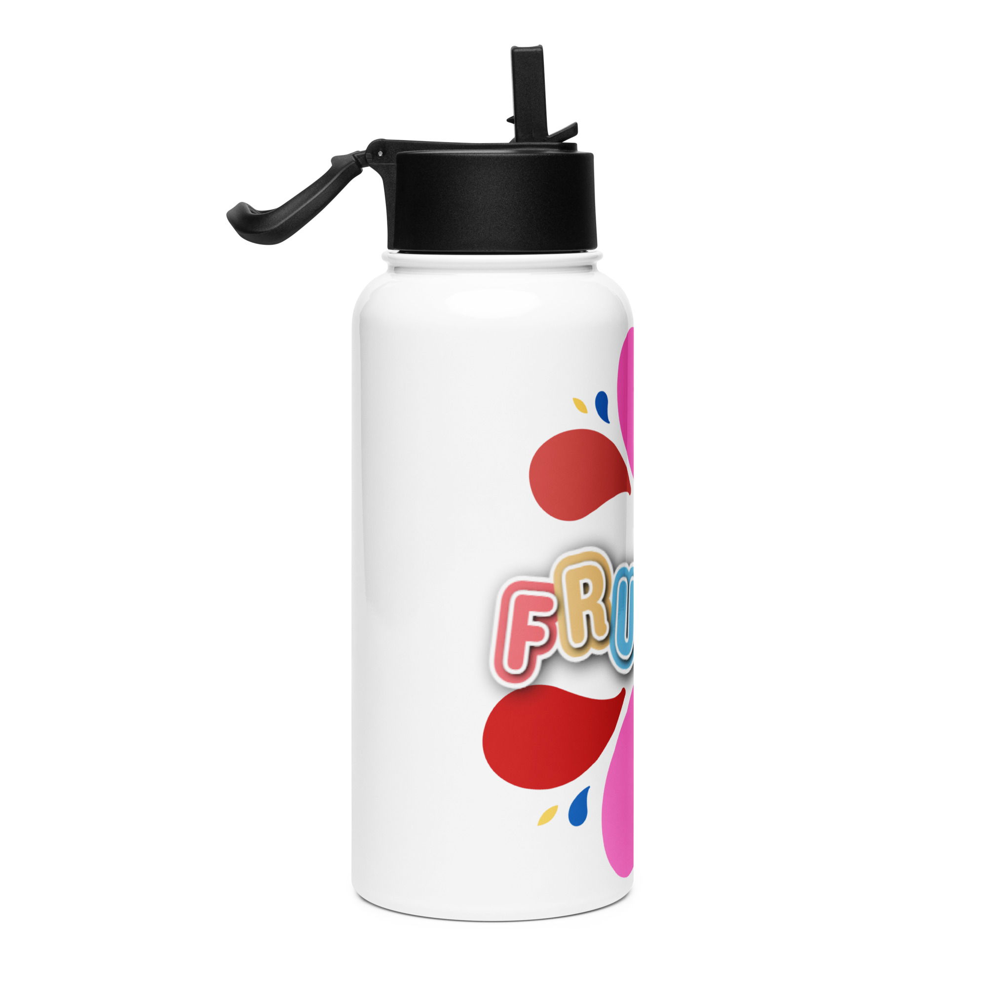 Fruitsy stainless steel water bottle with a straw lid - Image 4